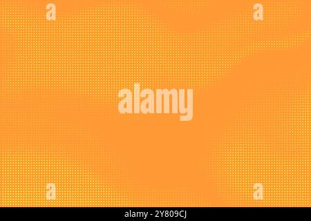 Abstract yellow orange halftone dotted pattern background. Retro texture overlay grunge illustration. Vector halftone dots, technology background Stock Vector