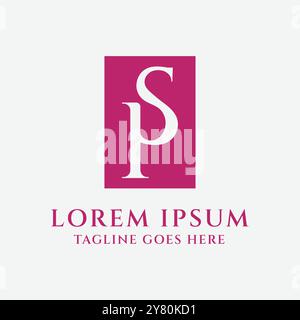 Elegant Luxury Initial Letter PS SP icon Symbol Logo Design Vector Stock Vector