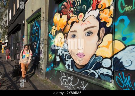Berlin Street Art on the Wall outside Kitkat Club Berlin Stock Photo