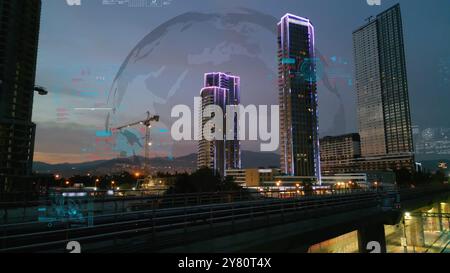 Smart city and communication network concept. Digital transformation. Stock Photo