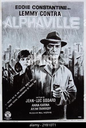 Alphaville: A Strange Adventure of Lemmy Caution (1965). Directed by Jean-Luc Godard. Stars  Eddie Constantine, Anna Karina, Howard Vernon. Stock Photo