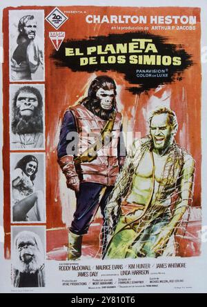 Planet of the Apes (1968). Directed by Franklin J. Schaffner. Stars  Charlton Heston, Roddy McDowall, Kim Hunter, Maurice Evans, James Whitmore. Stock Photo