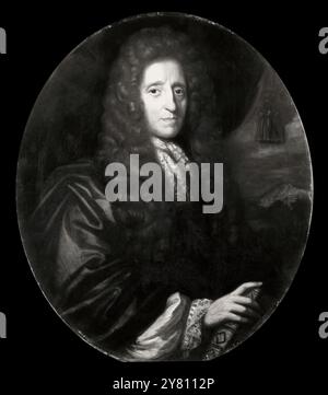 John Locke (1632-1704) - Portrait, Historical engraving Stock Photo