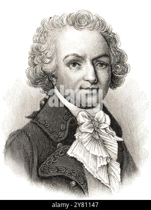 Louis Antoine de Bougainville (1729-1811) - Portrait, Historical engraving Stock Photo