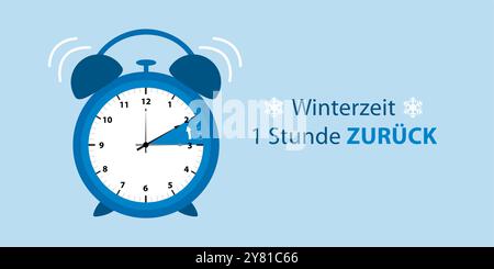 ringing alarm clock switch to winter time vector illustration Stock Vector