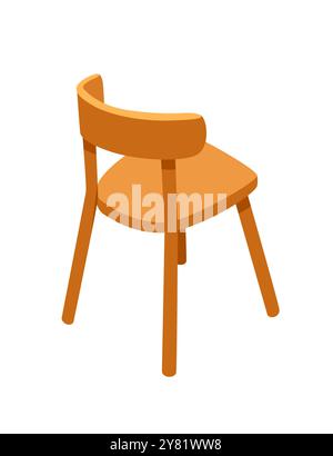 Modern comfortable wooden armchair. Isometric style. Vector illustration isolated on white background. Stock Vector
