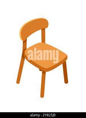 Modern comfortable wooden armchair. Isometric style. Vector illustration isolated on white background. Stock Vector