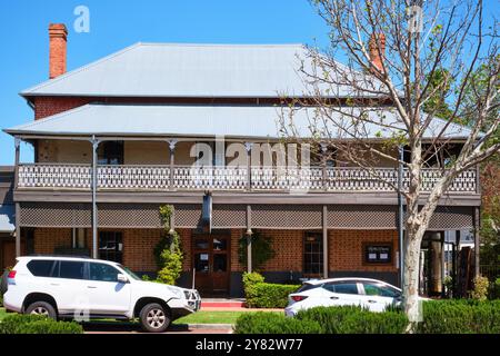 The historical Rose and Crown Hotel built in 1841 in the eastern Perth suburb of Guildford, Western Australia, WA's oldest operating hotel. Stock Photo