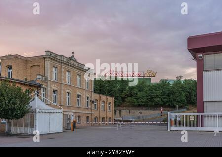 Entrance to the Sektkellerei Rotkaeppchen (Rotkäppchen Sekt) in Freyburg, Saxony-Anhalt, Germany, Europe Stock Photo