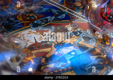 Close up pinball machine. Close up pinball machine. Leisure games, fun, netherlands the hague B97A7356 Stock Photo