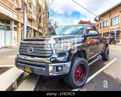 Toyota Tundra 2-door regular cab pick-up truck in Lakewood, Denver, Colorado, United States. Stock Photo