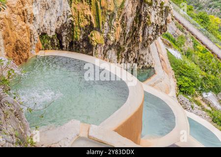 Grutas Tolantongo, natural hot springs and caves in Mexico. Adventure, eco-tourism, and natural wellness destination concept Stock Photo