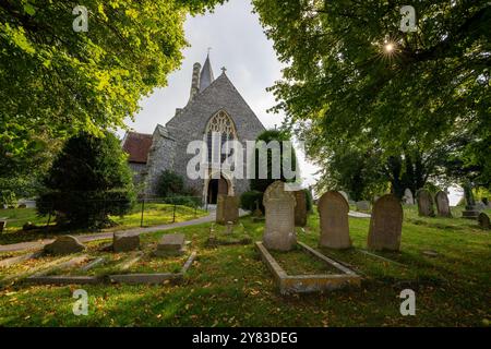 St Andrew's Church ('Cathedral of the Downs')  Alfriston, a picturesque medieval village in East Sussex, England Stock Photo