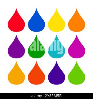 Water drop colors. Abstract background. Abstract Colored Palette Guide. Modern pallete of flat design. An example of a color palette. Forecast. Stock Vector