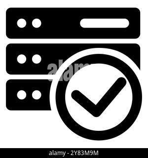 Checkmark icon. Vector illustration. Containing checked, checkmark, cross check. Check this beautifully designed icon of data server in modern style Stock Vector