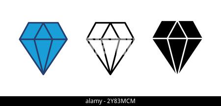Diamond icon vector. diamond gems vector icon. Stock Vector