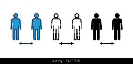 Social distance icon vector. social distancing icon. self quarantine sign Stock Vector