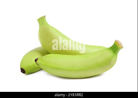 Fresh ripe green bananas isolated on white Stock Photo