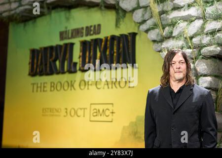 Madrid. Spain. 20241002,  Norman Reedus attends 'The Walking Dead: Daryl Dixon' Premiere at Callao Cinema on October 2, 2024 in Madrid, Spain Stock Photo