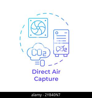 Direct air capture blue gradient concept icon Stock Vector