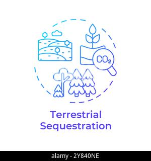 Terrestrial sequestration blue gradient concept icon Stock Vector