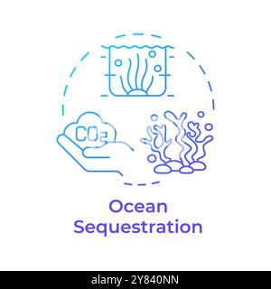 Ocean sequestration blue gradient concept icon Stock Vector