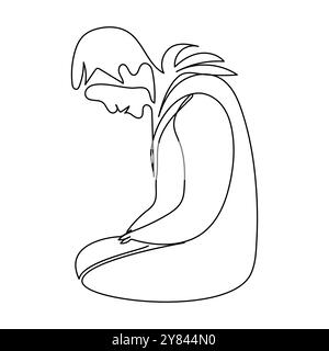 One continuous line drawing of Blue Monday concept Doodle vector illustration Continuous one line drawing art of vector illustration Blue monday Stock Vector