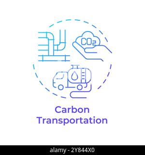 Carbon transportation blue gradient concept icon Stock Vector
