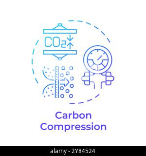 Carbon compression blue gradient concept icon Stock Vector