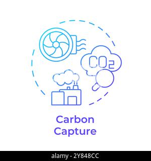Carbon capture blue gradient concept icon Stock Vector