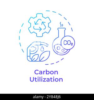 Carbon utilization blue gradient concept icon Stock Vector