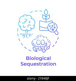 Biological sequestration blue gradient concept icon Stock Vector