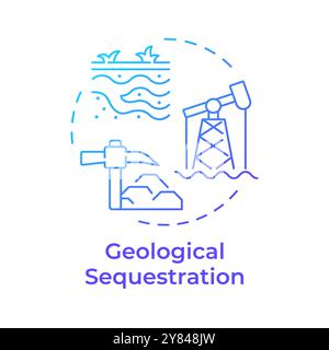 Geological sequestration blue gradient concept icon Stock Vector