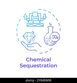 Chemical sequestration blue gradient concept icon Stock Vector