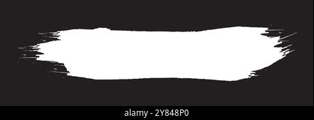 white stroke brush mark, permanent marker lines for underlining and highlight. Black marker strokes line, raw and scratch Stock Vector