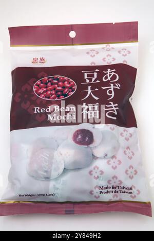 Royal Family Red Bean Mochi Japanese Rice Cakes made with Mochigome and Azuki Red Bean Paste Made in Taiwan Stock Photo