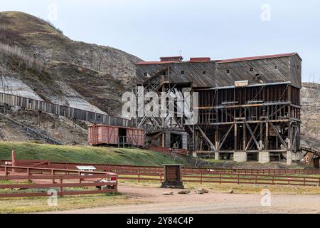 Historic Atlas Coal Mine. National Historic Site, East Coulee, Alberta Canada Stock Photo