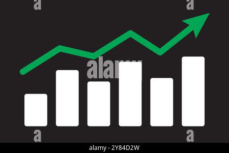 Profit icon vector illustration in solid style about marketing and growth or stocks investment, for website mobile app  or presentation, eps Stock Vector