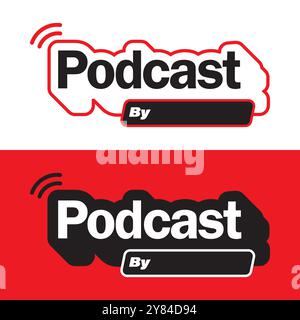 Podcast logo, Symbol icon for podcast live event, logo design template Stock Vector