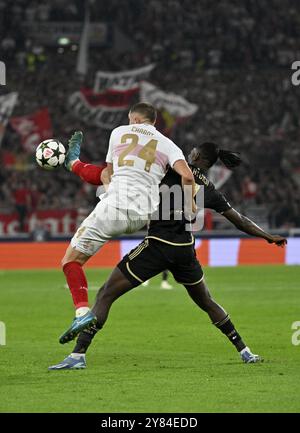 Jeff Chabot VfB Stuttgart 24 Nick Woltemade VfB Stuttgart 11 Enttaeuschung Enttaeuscht Nach