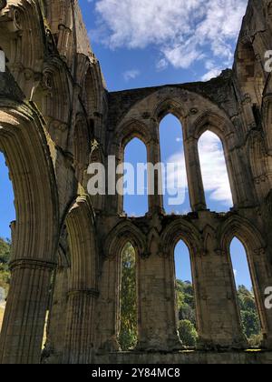 Rievaulx Abbey, founded in 1132, was the first Cistercian abbey to be established in the north of England. United Kingdom Stock Photo