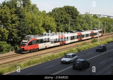 OeBB Talent next to Vienna Handelskai Stock Photo