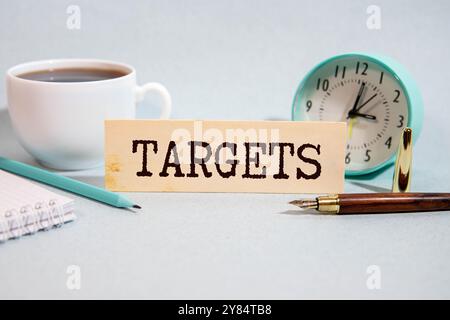 Text target customer written on brown paper strip Stock Photo