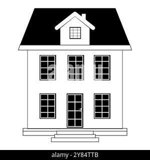 Simple house design icon vector, House Icon with Editable Stroke and Pixel Perfect.  Minimalist black house icon, Collection home sign, flat style Stock Vector