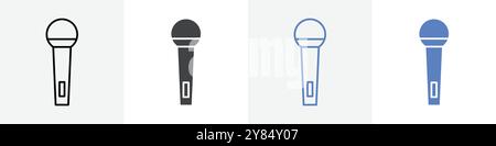 mice icon linear thin line icon graphics set black and white Stock Vector