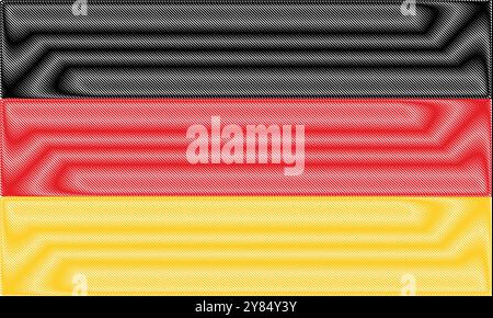 German flag. German Unity Day (Tag Der Deutschen Einheit) October 3. Scribble style Germany flag vector background. Poster, card, banner. Stock Vector