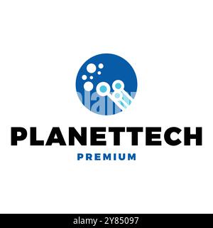 Planet Technology Icon Vector Logo Template Illustration Design Stock Vector
