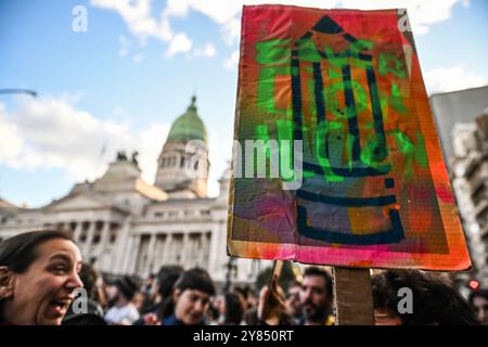 Buenos Aires, Argentina. 02nd Oct, 2024. People take part in a demonstration for an increase in funding for public universities. Credit: Fernando Gens/dpa/Alamy Live News Stock Photo