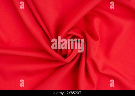 Red Fabric Background Texture Silk Linen Cloth Satin Luxury Abstract Material Stock Photo
