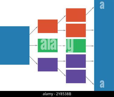 Business system chart. Infographic color connection diagram Stock Vector